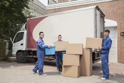 Removal van and moving boxes for a house move in Catford