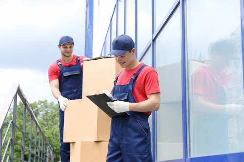 Removal van parked outside a property during a scheduled move